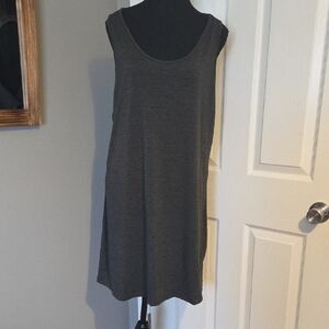 Simple Charcoal Sleeveless Shift Dress